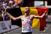 12 August 2018; Koen Naert of Belgium celebrates after winning the Men's Marathon event during Day 6 of the 2018 European Athletics Championships in Berlin, Germany. Photo by Sam Barnes/Sportsfile