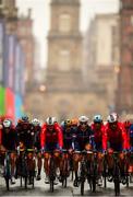 12 August 2018; A general view of competitors in the Men's Road Race during day eleven of the 2018 European Championships in Glasgow, Scotland. Photo by David Fitzgerald/Sportsfile
