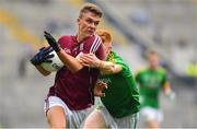 11 August 2018; Aidan Halloran of Galway in action against James O'Hare of Meath during the Electric Ireland GAA Football All-Ireland Minor Championship semi-final match between Galway and Meath at Croke Park in Dublin. Photo by Brendan Moran/Sportsfile