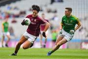 11 August 2018; Eoghan Tinney of Galway in action against Cathal Hickey of Meath during the Electric Ireland GAA Football All-Ireland Minor Championship semi-final match between Galway and Meath at Croke Park in Dublin. Photo by Brendan Moran/Sportsfile