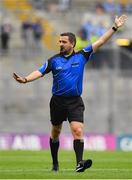 11 August 2018; Referee Noel Mooney during the Electric Ireland GAA Football All-Ireland Minor Championship semi-final match between Galway and Meath at Croke Park in Dublin. Photo by Brendan Moran/Sportsfile