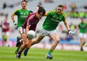 11 August 2018; Eoghan Tinney of Galway in action against Cathal Hickey of Meath during the Electric Ireland GAA Football All-Ireland Minor Championship semi-final match between Galway and Meath at Croke Park in Dublin. Photo by Brendan Moran/Sportsfile