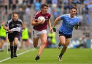 11 August 2018; Shane Walsh of Galway in action against John Small of Dublin during the GAA Football All-Ireland Senior Championship semi-final match between Dublin and Galway at Croke Park in Dublin.  Photo by Brendan Moran/Sportsfile