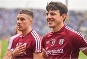 11 August 2018; Seán Armstrong of Galway, right, prior to the GAA Football All-Ireland Senior Championship semi-final match between Dublin and Galway at Croke Park in Dublin.  Photo by Brendan Moran/Sportsfile