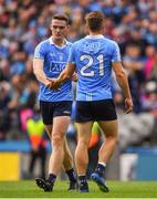 11 August 2018; Brian Fenton of Dublin, left, and Paul Flynn after during the GAA Football All-Ireland Senior Championship semi-final match between Dublin and Galway at Croke Park in Dublin.  Photo by Brendan Moran/Sportsfile