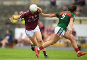 12 August 2018; Caitriona Cormican of Galway in action against Rachel Kearns of Mayo during the TG4 All-Ireland Ladies Football Senior Championship quarter-final match between Galway and Mayo at Dr. Hyde Park, in Roscommon. Photo by Eóin Noonan/Sportsfile