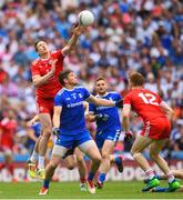 12 August 2018; Colm Cavanagh of Tyrone wins possession from the throw-in during the GAA Football All-Ireland Senior Championship semi-final match between Monaghan and Tyrone at Croke Park in Dublin. Photo by Ramsey Cardy/Sportsfile