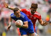 12 August 2018; Conor McManus of Monaghan in action against Padraig Hampsey of Tyrone during the GAA Football All-Ireland Senior Championship semi-final match between Monaghan and Tyrone at Croke Park in Dublin. Photo by Brendan Moran/Sportsfile