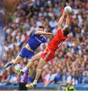 12 August 2018; Colm Cavanagh of Tyrone in action against Karl O’Connell of Monaghan during the GAA Football All-Ireland Senior Championship semi-final match between Monaghan and Tyrone at Croke Park in Dublin. Photo by Ramsey Cardy/Sportsfile