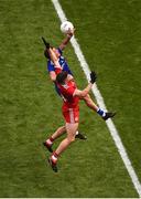 12 August 2018; Ryan Wylie of Monaghan in action against Richard Donnelly of Tyrone during the GAA Football All-Ireland Senior Championship Semi-Final match between Monaghan and Tyrone at Croke Park, in Dublin. Photo by Daire Brennan/Sportsfile