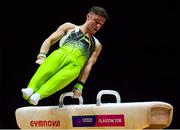 12 August 2018; Rhys McClenaghan of Ireland competing on the Pommel Horse in the Senior Men's Gymnastics final during day eleven of the 2018 European Championships in Glasgow, Scotland. Photo by David Fitzgerald/Sportsfile