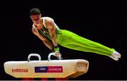 12 August 2018; Rhys McClenaghan of Ireland competing on the Pommel Horse in the Senior Men's Gymnastics final during day eleven of the 2018 European Championships in Glasgow, Scotland. Photo by David Fitzgerald/Sportsfile