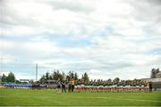 12 August 2018; Both teams stand for the National Anthem ahead of the TG4 All-Ireland Ladies Football Senior Championship quarter-final match between Kerry and Dublin at Dr. Hyde Park, in Roscommon. Photo by Eóin Noonan/Sportsfile