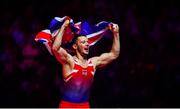 12 August 2018; Dominick Cunningham of Great Britain celebrates winning the gold medal on the 'Floor Exercise' in the Senior Men's Gymnastics final during day eleven of the 2018 European Championships in Glasgow, Scotland. Photo by David Fitzgerald/Sportsfile