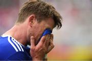 12 August 2018; A dejected Dessie Mone of Monaghan leaves the field after the GAA Football All-Ireland Senior Championship semi-final match between Monaghan and Tyrone at Croke Park in Dublin. Photo by Piaras Ó Mídheach/Sportsfile