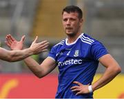 12 August 2018; Ryan Wylie of Monaghan receives a consoling handshake after the GAA Football All-Ireland Senior Championship semi-final match between Monaghan and Tyrone at Croke Park in Dublin. Photo by Ray McManus/Sportsfile