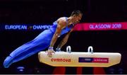 12 August 2018; Saso Bertoncelj of Slovakia competing on the Pommel Horse in the Senior Men's Gymnastics final during day eleven of the 2018 European Championships in Glasgow, Scotland. Photo by David Fitzgerald/Sportsfile
