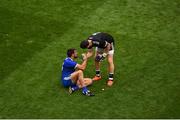 12 August 2018; A dejected Drew Wylie of Monaghan is consoled by Niall Morgan of Tyrone after the GAA Football All-Ireland Senior Championship Semi-Final match between Monaghan and Tyrone at Croke Park, in Dublin. Photo by Daire Brennan/Sportsfile