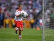 12 August 2018; Jack McCabe, Sacred Heart, Sruleen, Co Dublin, representing Tyrone, during the INTO Cumann na mBunscol GAA Respect Exhibition Go Games at the GAA Football All-Ireland Senior Championship Semi Final match between Monaghan and Tyrone at Croke Park in Dublin.  Photo by Ray McManus/Sportsfile