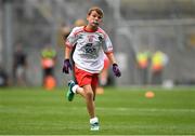 12 August 2018; Michael Kavanagh, Castletown NS, Gorey, Co Wexford, representing Tyrone, during the INTO Cumann na mBunscol GAA Respect Exhibition Go Games at the GAA Football All-Ireland Senior Championship Semi Final match between Monaghan and Tyrone at Croke Park in Dublin.  Photo by Piaras Ó Mídheach/Sportsfile