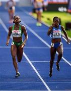 12 August 2018; Gina Akpe-Moses of Ireland, left, competing in the Women's 4x100m relay during Day 6 of the 2018 European Athletics Championships at The Olympic Stadium in Berlin, Germany. Photo by Sam Barnes/Sportsfile