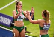 12 August 2018; Ciara Neville, left, and Joan Healy of Ireland after competing in the Women's 4x100m Relay event during Day 6 of the 2018 European Athletics Championships at The Olympic Stadium in Berlin, Germany. Photo by Sam Barnes/Sportsfile