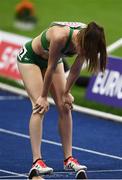 12 August 2018; Ciara Mageean of Ireland dejected after she finishes fourth in the Women's 1500m Final during Day 6 of the 2018 European Athletics Championships at The Olympic Stadium in Berlin, Germany. Photo by Sam Barnes/Sportsfile