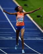 12 August 2018; Sifan Hassan of Netherlands, celebrates winning the Womens 5000m during Day 6 of the 2018 European Athletics Championships at The Olympic Stadium in Berlin, Germany. Photo by Sam Barnes/Sportsfile