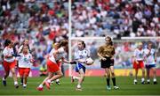 12 August 2018; Emma Griffin, Glinsk NS, Co Galway, representing Monaghan, during the INTO Cumann na mBunscol GAA Respect Exhibition Go Games at the GAA Football All-Ireland Senior Championship Semi Final match between Monaghan and Tyrone at Croke Park in Dublin.  Photo by Stephen McCarthy/Sportsfile