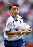 12 August 2018; John Curran, St Paul's NS, Castlerea, Co Roscommon, representing Monaghan, during the INTO Cumann na mBunscol GAA Respect Exhibition Go Games at the GAA Football All-Ireland Senior Championship Semi Final match between Monaghan and Tyrone at Croke Park in Dublin.  Photo by Piaras Ó Mídheach/Sportsfile
