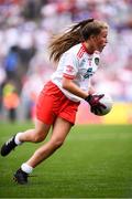 12 August 2018; Grace Morris, St Brigid's NS, Duagh NS, Listowel, Co Kerry, representing Tyrone, during the INTO Cumann na mBunscol GAA Respect Exhibition Go Games at the GAA Football All-Ireland Senior Championship Semi Final match between Monaghan and Tyrone at Croke Park in Dublin.  Photo by Stephen McCarthy/Sportsfile