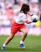 12 August 2018; Niamh McConville, St Patrick's PS Hilltown, Co Down, representing Tyrone, during the INTO Cumann na mBunscol GAA Respect Exhibition Go Games at the GAA Football All-Ireland Senior Championship Semi Final match between Monaghan and Tyrone at Croke Park in Dublin.  Photo by Stephen McCarthy/Sportsfile