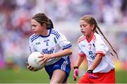 12 August 2018; Siomha McNulty, Gaelscoil de Búrca, Claremorris, Co Mayo, representing Monaghan, during the INTO Cumann na mBunscol GAA Respect Exhibition Go Games at the GAA Football All-Ireland Senior Championship Semi Final match between Monaghan and Tyrone at Croke Park in Dublin.  Photo by Stephen McCarthy/Sportsfile