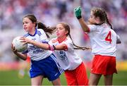 12 August 2018; Siomha McNulty, Gaelscoil de Búrca, Claremorris, Co Mayo, representing Monaghan, during the INTO Cumann na mBunscol GAA Respect Exhibition Go Games at the GAA Football All-Ireland Senior Championship Semi Final match between Monaghan and Tyrone at Croke Park in Dublin.  Photo by Stephen McCarthy/Sportsfile