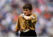 12 August 2018; Referee Francis Flynn, St Mary's NS Aughnasheelin, Co Leitrim, during the INTO Cumann na mBunscol GAA Respect Exhibition Go Games at half-time during the GAA Football All-Ireland Senior Championship semi-final match between Monaghan and Tyrone at Croke Park in Dublin. Photo by Piaras Ó Mídheach/Sportsfile