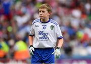 12 August 2018; Jamie Moynihan, Knockanes NS, Cill Áirne, Co Kerry, representing Monaghan, and son of former Kerry footballer Séamus Moynihan playing in the INTO Cumann na mBunscol GAA Respect Exhibition Go Games at half-time during the GAA Football All-Ireland Senior Championship semi-final match between Monaghan and Tyrone at Croke Park in Dublin. Photo by Piaras Ó Mídheach/Sportsfile