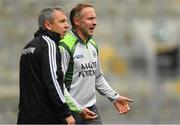 12 August 2018; Kerry selector Tommy Griffin, right, and manager Peter Keane during the Electric Ireland GAA Football All-Ireland Minor Championship semi-final match between Kerry and Monaghan at Croke Park in Dublin. Photo by Brendan Moran/Sportsfile