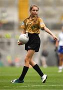 12 August 2018; Referee Ellen Keany, St Brigid's NS, Drumcong, Co Leitrim, during the INTO Cumann na mBunscol GAA Respect Exhibition Go Games at the GAA Football All-Ireland Senior Championship Semi Final match between Monaghan and Tyrone at Croke Park in Dublin. Photo by Brendan Moran/Sportsfile
