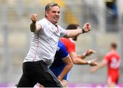 12 August 2018; Tyrone assistant manager Gavin Devlin celebrates at the final whistle of the GAA Football All-Ireland Senior Championship semi-final match between Monaghan and Tyrone at Croke Park in Dublin. Photo by Brendan Moran/Sportsfile