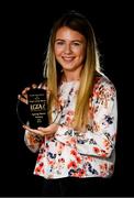 13 August 2018; Lynsey Noone of Galway with The Croke Park Hotel and LGFA Player of the Month award for July, at The Croke Park Hotel, Jones Road, in Dublin. Lynsey captained Galway to a first All-Ireland Minor A title since 2014 on 15 July at the Gaelic Grounds in Limerick. Lynsey was also named Player of the Match after producing a powerful performance for the winners against Cork. Photo by Ramsey Cardy/Sportsfile