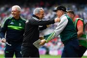 12 August 2018; Kerry manager Peter Keane celebrates following the Electric Ireland GAA Football All-Ireland Minor Championship Semi-Final match between Kerry and Monaghan at Croke Park in Dublin. Photo by Ramsey Cardy/Sportsfile