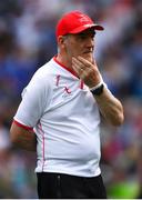 12 August 2018; Tyrone manager Mickey Harte during the GAA Football All-Ireland Senior Championship semi-final match between Monaghan and Tyrone at Croke Park in Dublin. Photo by Ramsey Cardy/Sportsfile