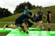 13 August 2018; Calvin Nash is tackled by Alex Wootton during Munster Rugby squad training at the University of Limerick in Limerick. Photo by Diarmuid Greene/Sportsfile
