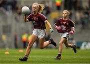 11 August 2018; Emer McEntee, Gowna NS, Gowna, Cavan, representing Galway, during the INTO Cumann na mBunscol GAA Respect Exhibition Go Games at the GAA Football All-Ireland Senior Championship Semi Final match between Dublin and Galway at Croke Park in Dublin.  Photo by Piaras Ó Mídheach/Sportsfile