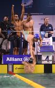 13 August 2018; Italy athletes celebrate after winning the Men's 4x100m Freestyle Relay 34pts Final event during day one of the World Para Swimming Allianz European Championships at the Sport Ireland National Aquatic Centre in Blanchardstown, Dublin. Photo by Stephen McCarthy/Sportsfile