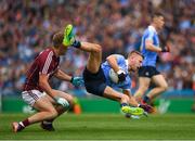 11 August 2018; Jonny Cooper of Dublin is tackled by Gary O'Donnell of Galway during the GAA Football All-Ireland Senior Championship semi-final match between Dublin and Galway at Croke Park in Dublin.  Photo by Ray McManus/Sportsfile