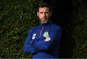 14 August 2018; Shamrock Rovers manager Stephen Bradley poses for a portrait following a Shamrock Rovers Press Event at Roadstone in Dublin. Photo by Harry Murphy/Sportsfile