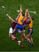 28 July 2018; Conor Whelan, left, and Shane Cooney of Galway in action against Jack Browne, left, and Jamie Shanahan of Clare during the GAA Hurling All-Ireland Senior Championship semi-final match between Galway and Clare at Croke Park in Dublin. Photo by Ramsey Cardy/Sportsfile