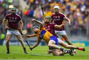 28 July 2018; Jack Browne of Clare in action against Shane Cooney of Galway during the GAA Hurling All-Ireland Senior Championship semi-final match between Galway and Clare at Croke Park in Dublin. Photo by David Fitzgerald/Sportsfile