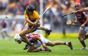 28 July 2018; Jack Browne of Clare in action against Niall Burke of Galway during the GAA Hurling All-Ireland Senior Championship semi-final match between Galway and Clare at Croke Park in Dublin. Photo by David Fitzgerald/Sportsfile